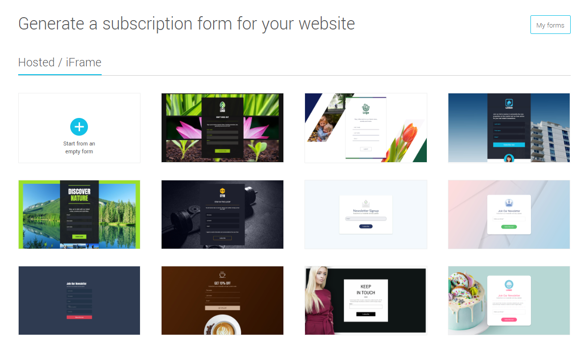 Forms templates