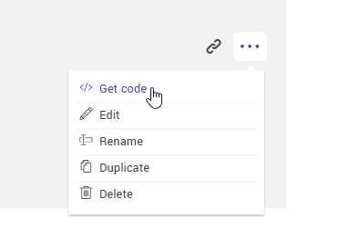 Get code (action menu)