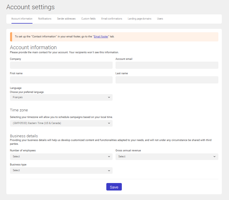 Account information