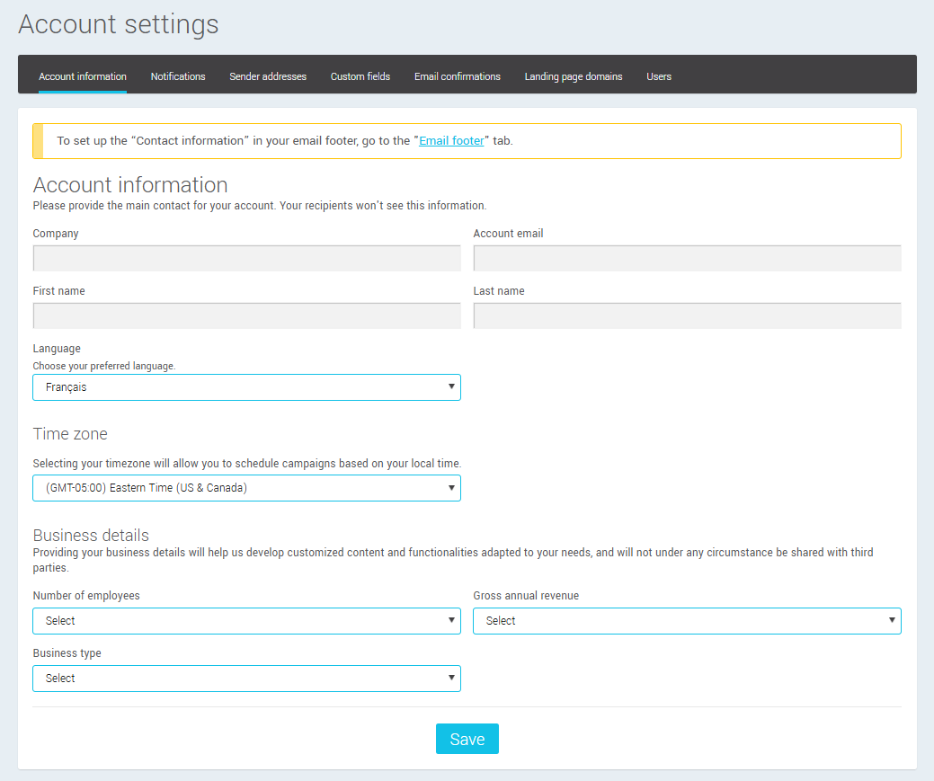 Account information