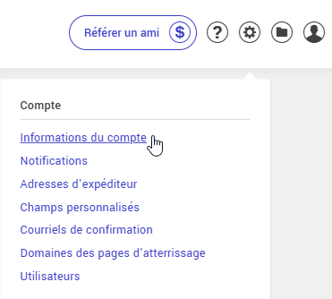 Informations du compte 